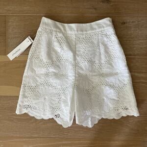 n/nicholas White Sunflower Lace Shorts sz 2 NWT